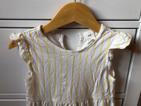 Bavlnené pásikavé bielo - žlté šaty, h&m, 98, h&m,98