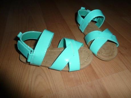 Tyrkysové sandalky, h&m,26