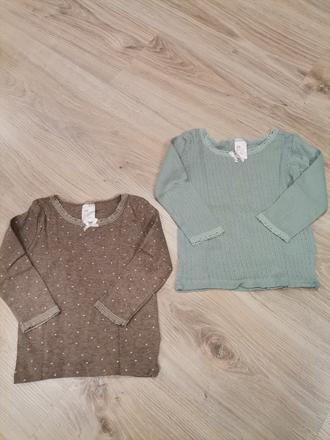 2 x dievčenské tričko hm 74, h&m,74