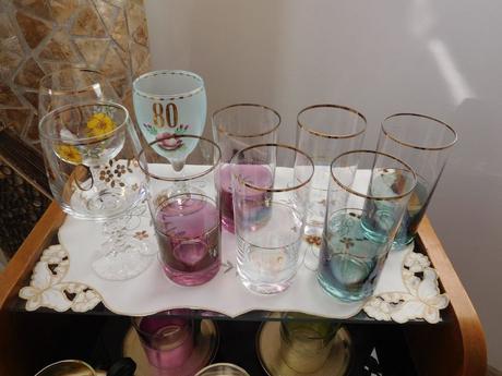 Jubilejné poháre borske sklo, farebné sklo poháre,