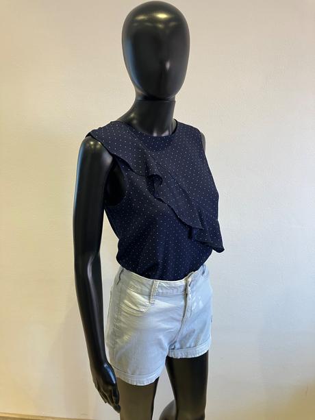 Dámska bodkovaná blúzka s volánom f&f (34), f&f,xs