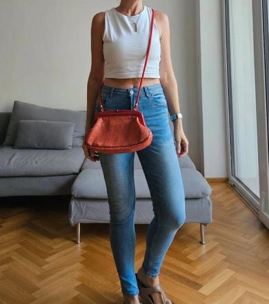 Kabelka vintage crossbody vypletana, orsay