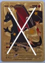 Pokémon karty zlaté plastové, 