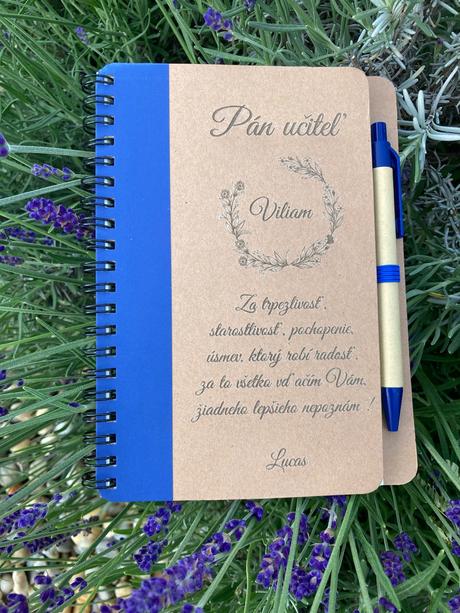 Zápisnik pre pani ucitelku s vlastnym gravirovanim, 