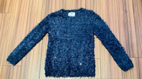 Krásny trblietavy teply svetrik, c&a,152