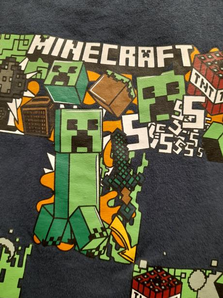 Tričko minecraft dlhý rukáv tmavomodré, reserved,158