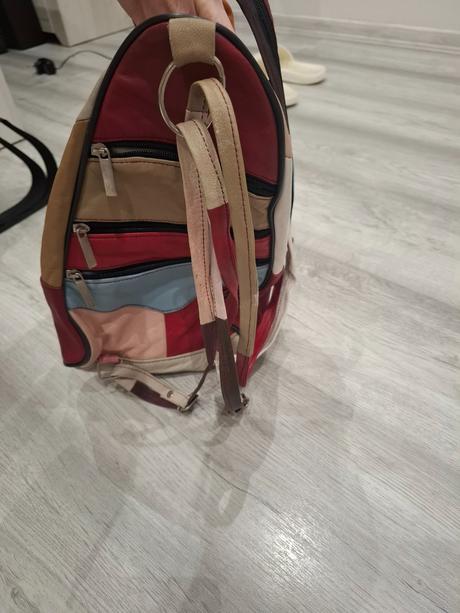 Kožený patchworkový batoh (taška cez rameno),