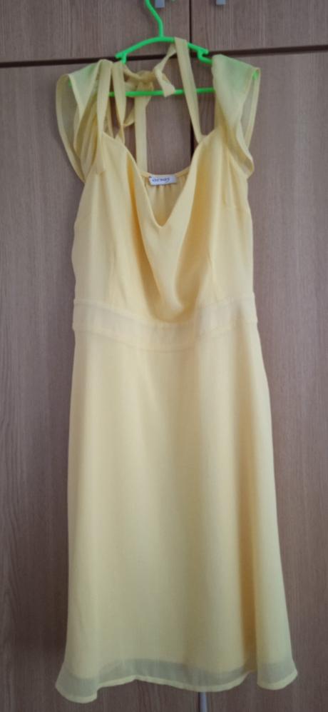 Žlté spoločenské šaty, orsay,38