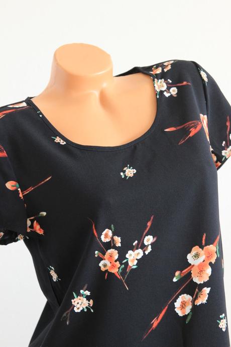 Čierny kvetinový top, only xs, only,xs