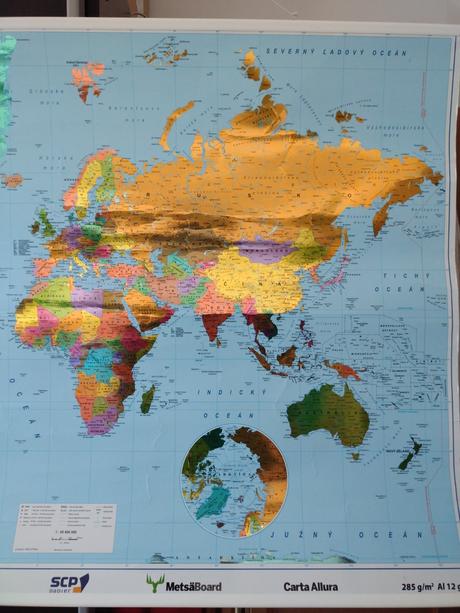 Exkluzívna metalická mapa sveta (veľký formát),
