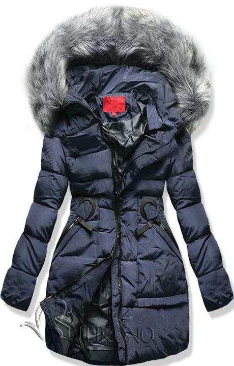 Tmavomodrá zimná bunda, xl