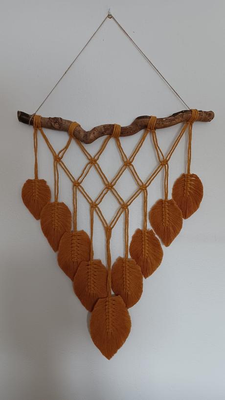 Horčicové macrame listy, 