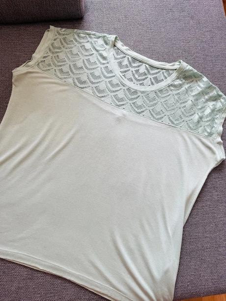Mentolový mätový zelený top s čipkou xl only, only,xl