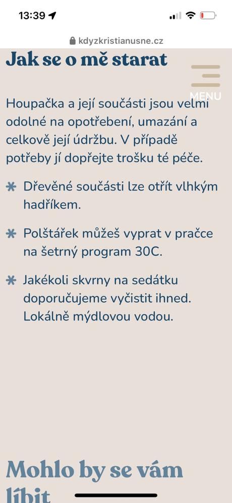 Závesná hojdačka vhodná ako darček, 