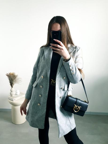 Sivý kabát xs/s, xs