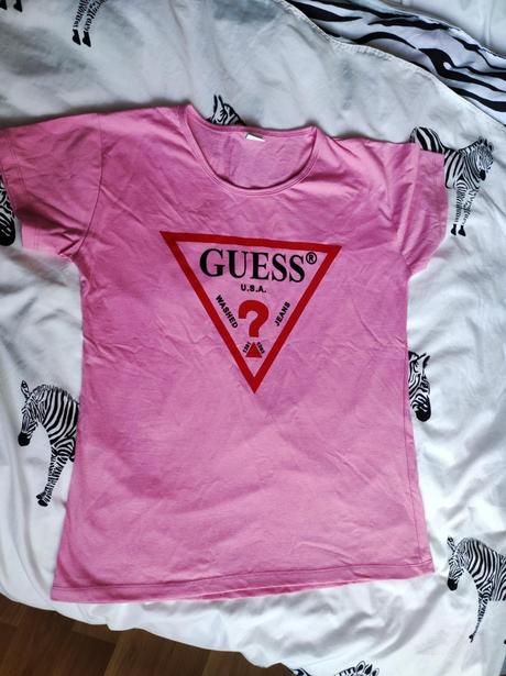 Ružové tričko m/l, guess,m