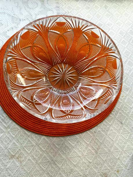 Masívna kryštálová misa bohemia,