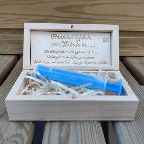 Krabička - finančná injekcia k narodeninám, 