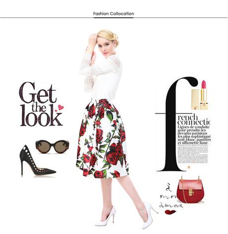 Graffiti midi vintage floral sukna xs/s/m, m / s / xs