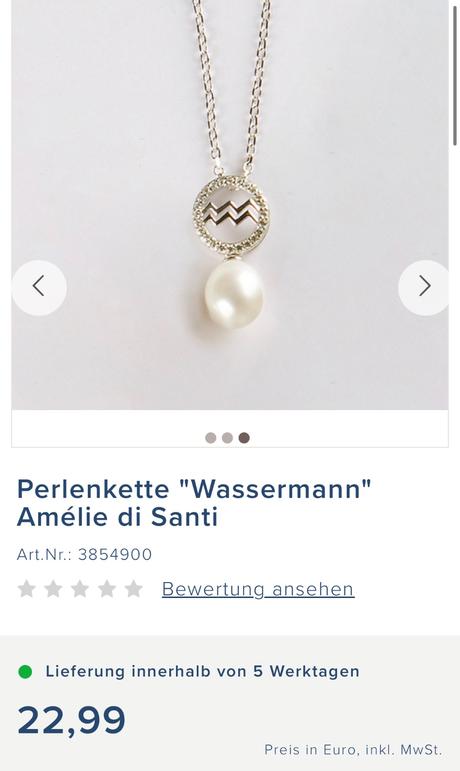 Perlové náušnice a retiazka - znamenie vodnár,