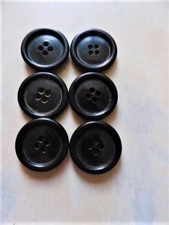 Čierne veľké  gombíky / 6 ks, 