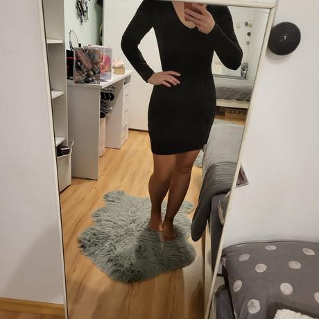 36/38 svetrikove saty s veckovym vystrihom, h&m,36