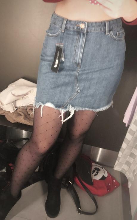 Dámska riflova sukňa, fishbone,xl