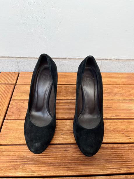 Baťa čierne semišové lodičky, baťa,39