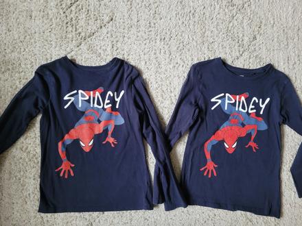 Tričko tmavomodre spiderman dvojicky, c&a,128