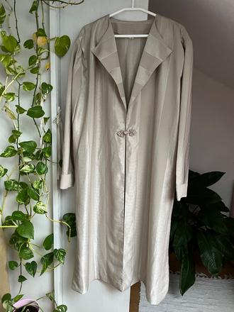 Dlhý kardigán/ dlhé kimono béžové, 5xl