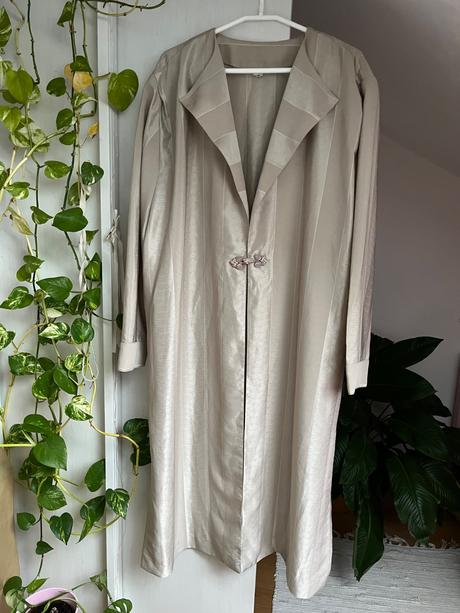 Dlhý kardigán/ dlhé kimono béžové, 5xl