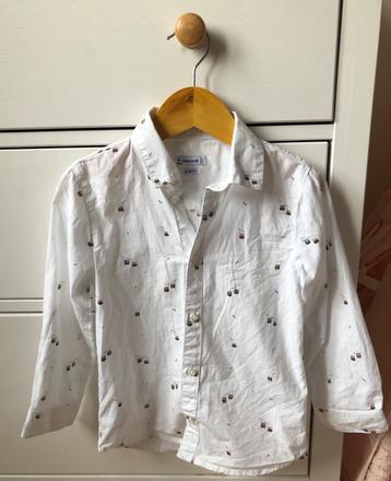 Biela vzorovaná bavlnená košeľa mayoral, 104, mayoral,104