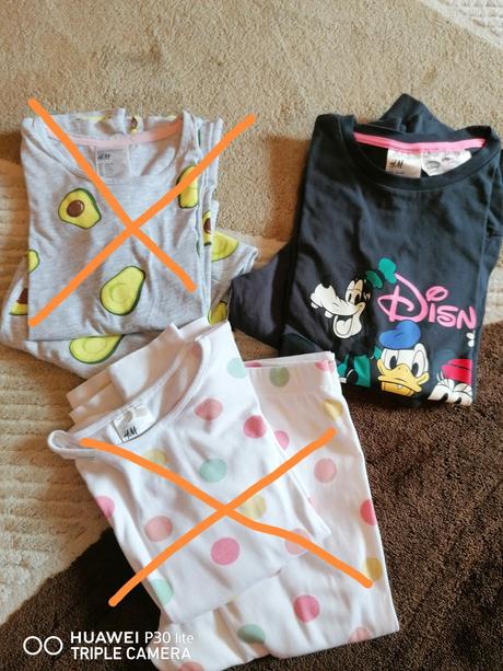 Dievčenské pyžamá 3 typy 134/140, h&m,134