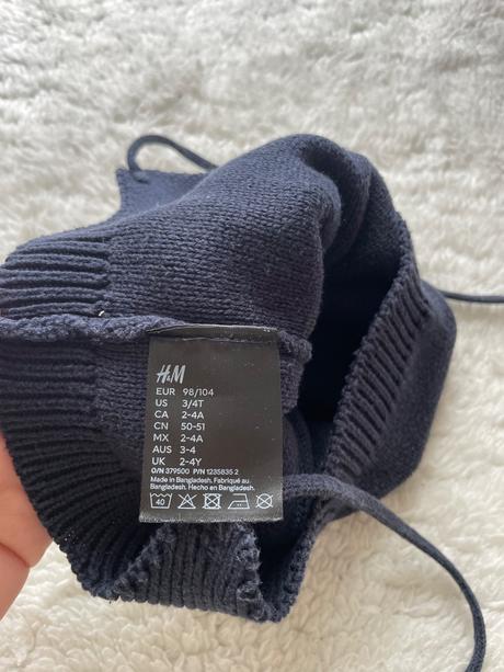 Tmavomodra pletena suprava h&m, h&m,98