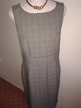 Sivé káro biznis šaty lindex veľ. 40, lindex,40