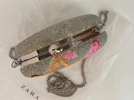 Zara okrúhla večerná kabelka do ruky psaníčko, zara