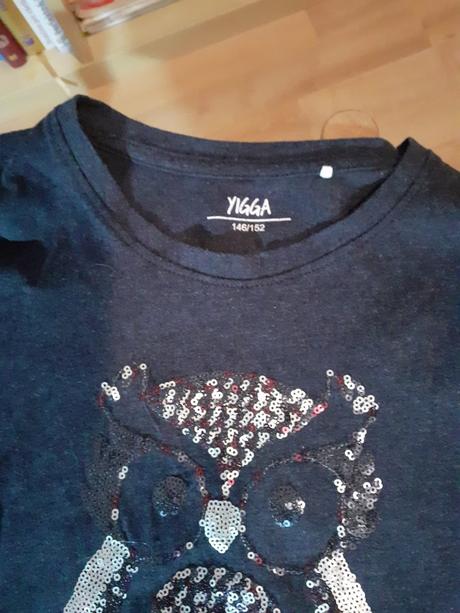 Tmavomodry dievcensky pulover s obrazkom sovy, yigga,152