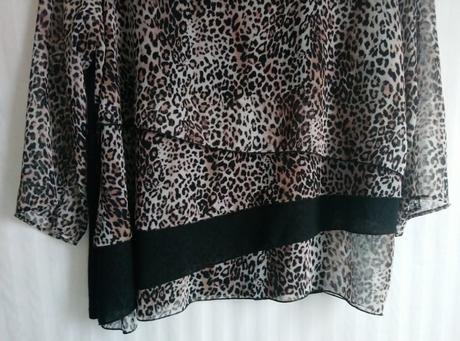 Dámsky elastický čierno hnedý top, carla ferroni, xxl