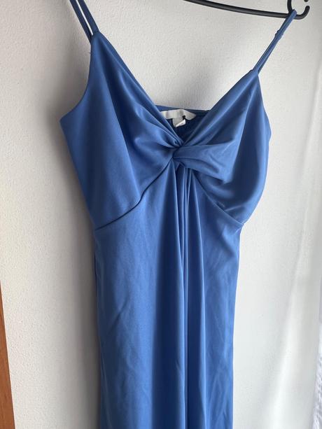 Midi modré šaty, h&m,xs
