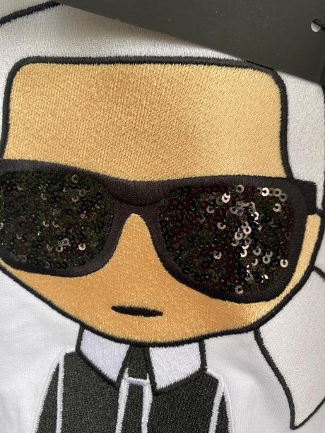 Mikina karl lagerfeld vyšívaná s flitrami, xs