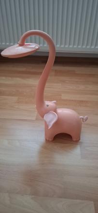 Ruzova stolna lampa slonik,