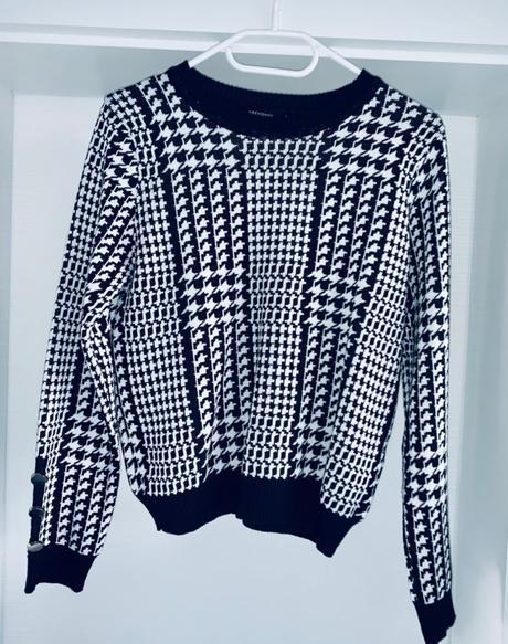 Pulover so vzorom kohutej stopy, s