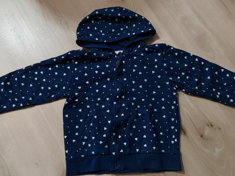 Modrá mikina so srdiečkami bavlna 122, sinsay,122