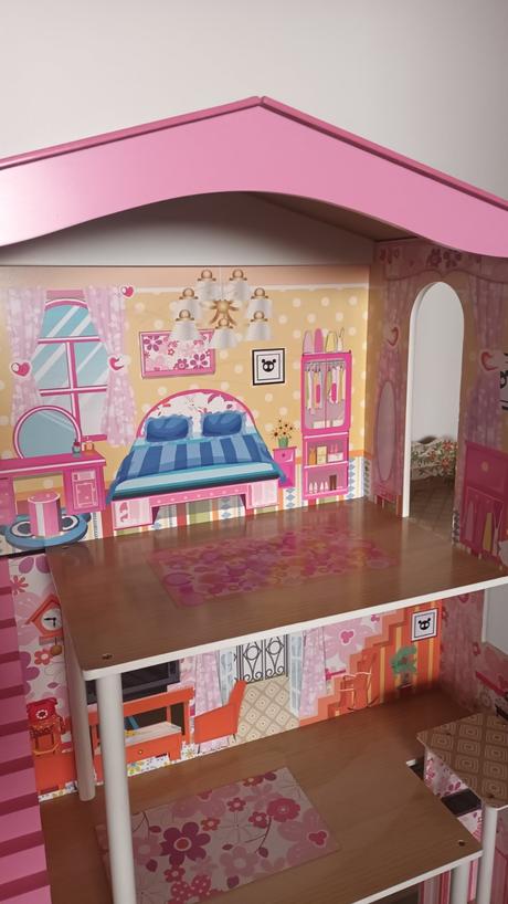 Ružový domček pre bábiky s výťahom,
