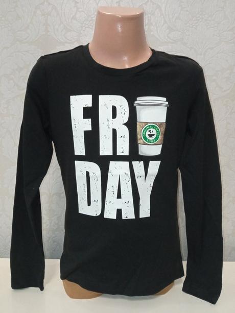 Chlapčenské čierne tričko dlhý rukáv friday,8 r., original marines,128