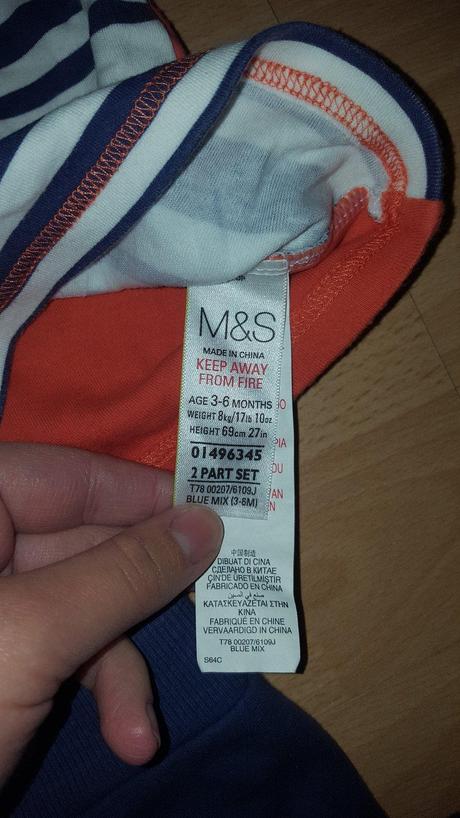 Námornícka súpravička na 3-6 mes, marks & spencer,68