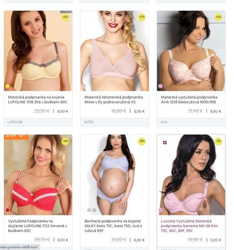 Podprsenky na kojenie rozne modely, 65 - 100,b