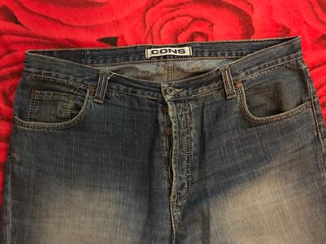 Modré pánske rifle na gombíky cons, 36