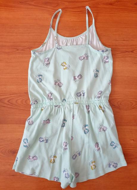Kraťaskový overal s jednorožcami, h&m,140