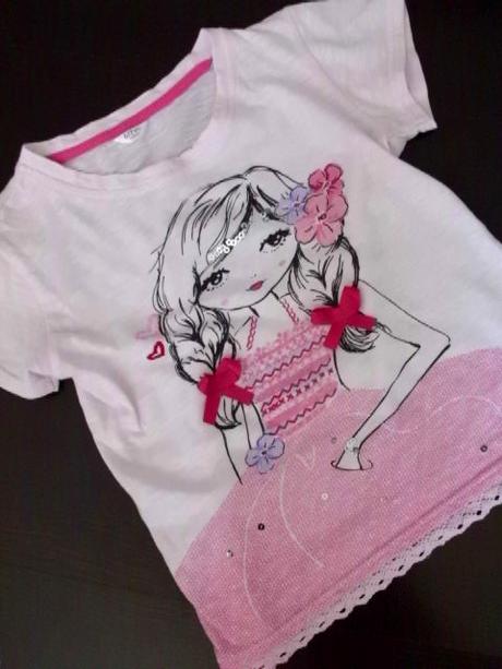 Milé tričko s dievčatkom pre 5-6 roč. slečnu, pepco,116